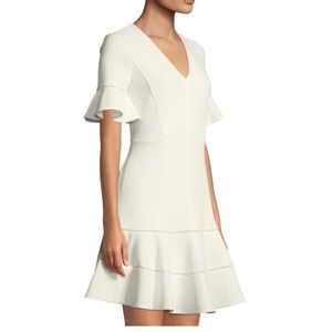 Rebecca Taylor Textured Bell Sleeve Flounce Dress